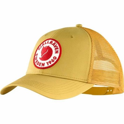 Men's Fjällräven 1960 Logo Hats Yellow | 1405XKNWE