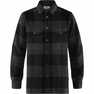 Men's Fjällräven Abisko Shirts Black | 3912HEATQ