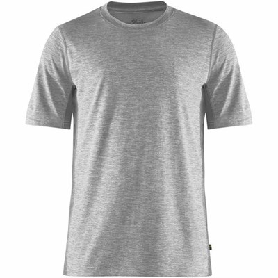 Men's Fjällräven Abisko T Shirts Grey | 4579BKYPF