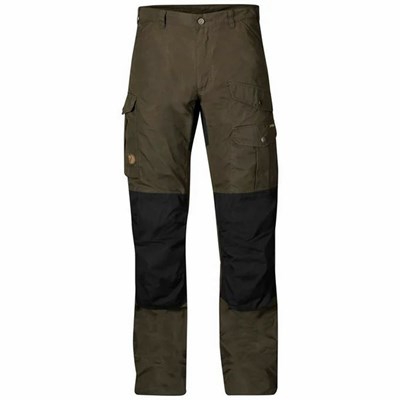 Men's Fjällräven Barents Pro Hiking Pants Black Olive | 8045AZQEV