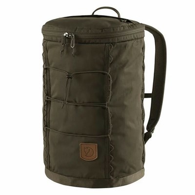 Men's Fjällräven Singi 20 Backpacks Dark Olive | 8501GPXIJ