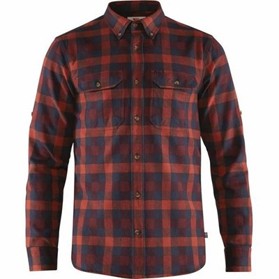 Men's Fjällräven Skog Shirts Navy | 8624XPZWU