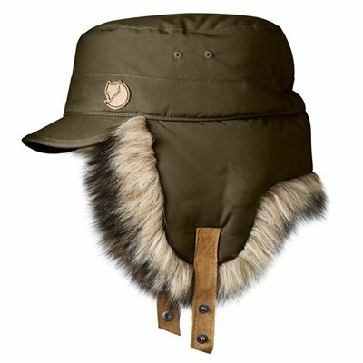 Men's Fjällräven Woodsman Beanies Dark Olive | 3691WQHKT