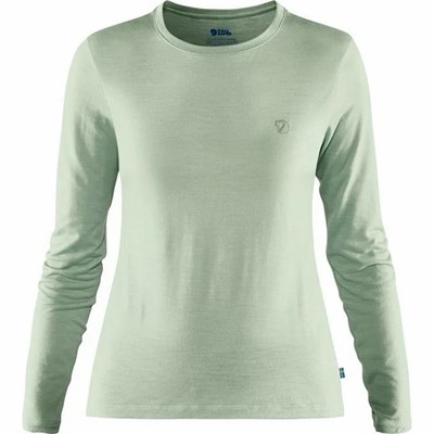 Women's Fjällräven Abisko T Shirts Green | 0395TFVWA