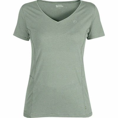 Women's Fjällräven Abisko T Shirts Green | 4182FRAVZ