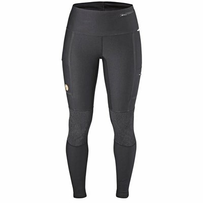 Women's Fjällräven Abisko Trekking Tights Dark Grey | 0583EYZLI