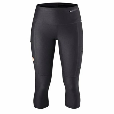 Women's Fjällräven Abisko Trekking Tights Black | 2604XIRHG