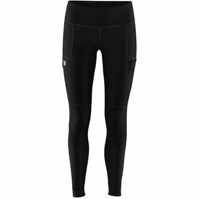 Women's Fjällräven Abisko Trekking Tights Black | 8372GYCJU