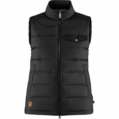 Women's Fjällräven Greenland Vest Black | 6147NIKFL