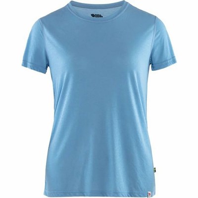 Women's Fjällräven High Coast T Shirts Blue | 0987DITQK