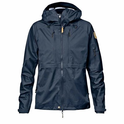 Women's Fjällräven Keb Eco Shell Jacket Navy | 4529GRQCZ