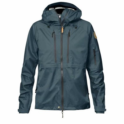 Women's Fjällräven Keb Eco Shell Jacket Blue | 9715QFRLA