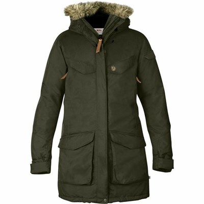 Women's Fjällräven Nuuk Parka Green | 5816GDJMR