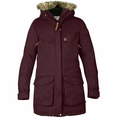 Women's Fjällräven Nuuk Parka Red | 1529WRCZB