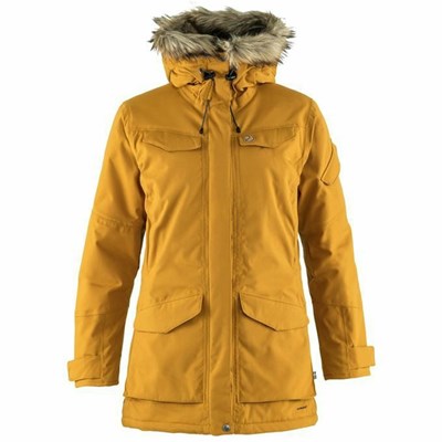 Women's Fjällräven Nuuk Parka Yellow | 4321ZLUBS