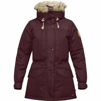 Women's Fjällräven Singi Down Jackets Dark Red | 7506JCXHP