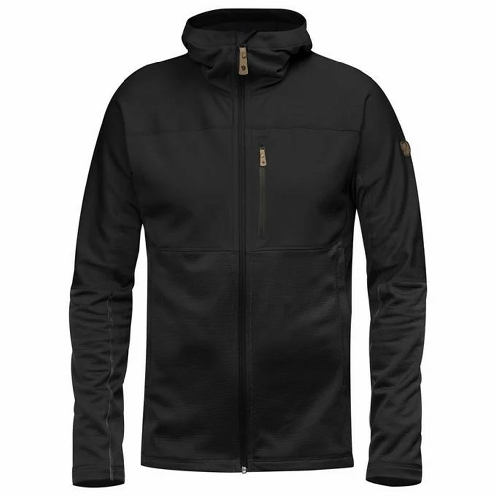 Men\'s Fjällräven Abisko Fleece Black | 3247GSMEC