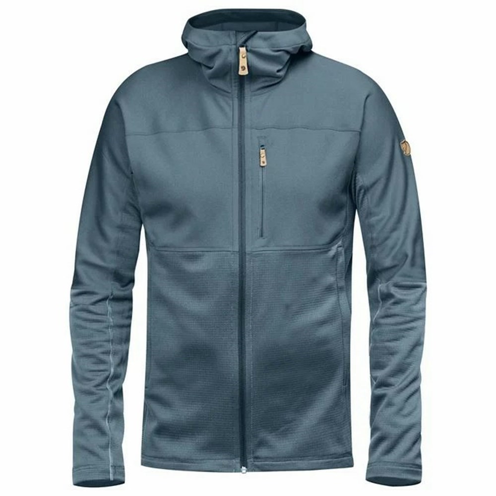 Men\'s Fjällräven Abisko Fleece Blue | 6524AVXIO