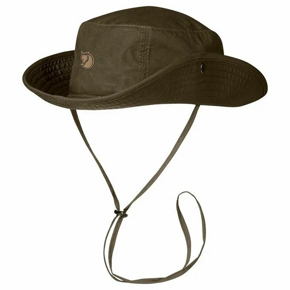 Men\'s Fjällräven Abisko Hats Dark Olive | 2865JDNQB