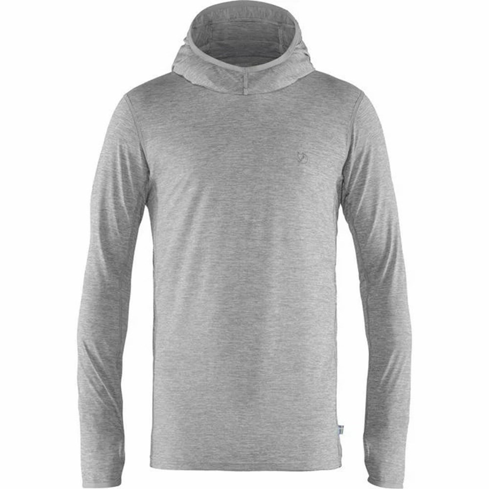 Men\'s Fjällräven Abisko Hoodie Grey | 0537VBHPF