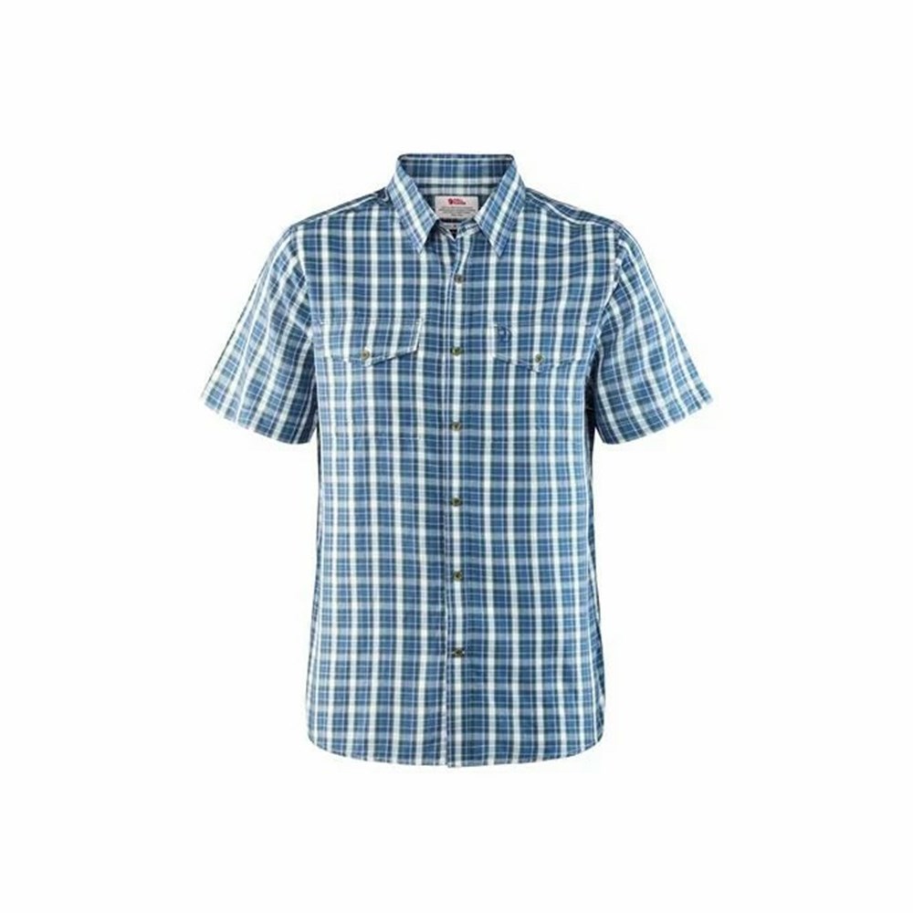 Men\'s Fjällräven Abisko Shirts Blue | 1253IANMW