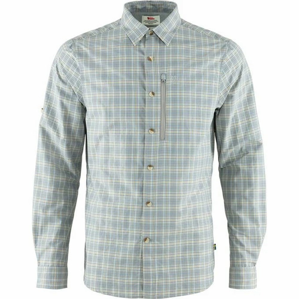 Men\'s Fjällräven Abisko Shirts Grey | 3216GDOZV