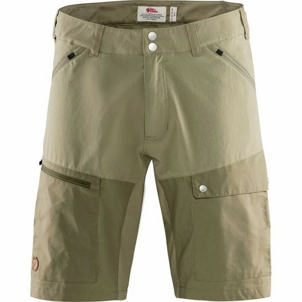 Men\'s Fjällräven Abisko Shorts Dark Olive | 7810DFHQY