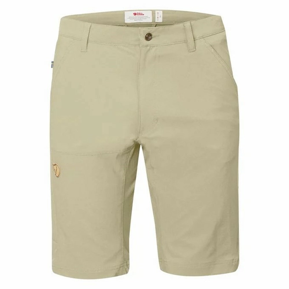 Men\'s Fjällräven Abisko Shorts Khaki | 8259BVACP