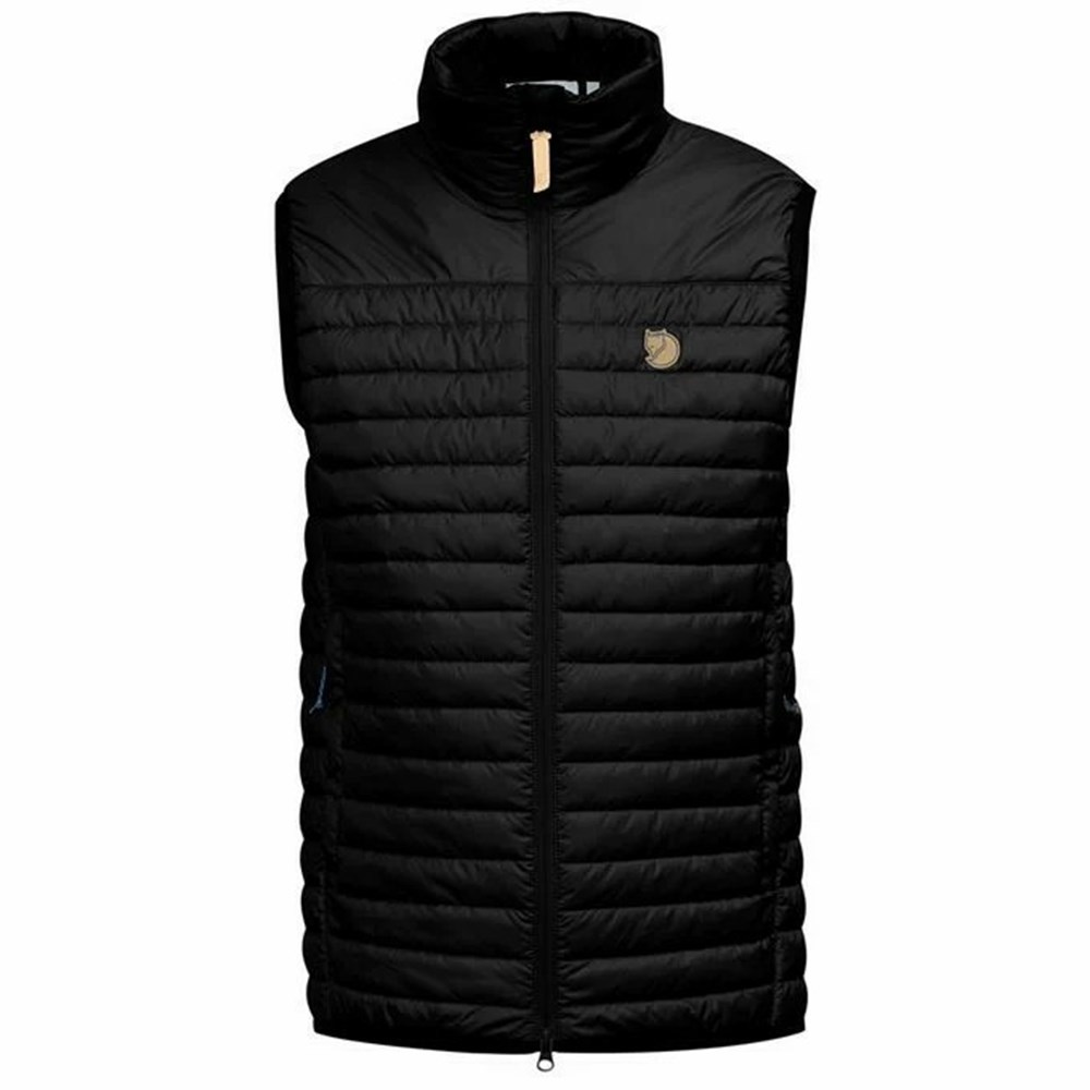 Men\'s Fjällräven Abisko Vest Black | 2670HNBZC