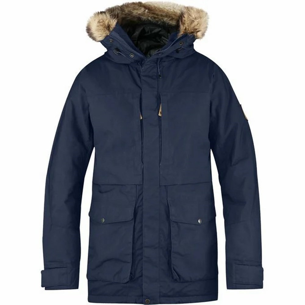 Men\'s Fjällräven Barents Parka Blue | 9428VCWUL