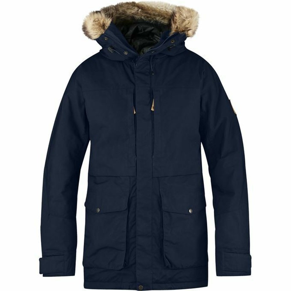 Men\'s Fjällräven Barents Parka Navy | 6973FSNVP