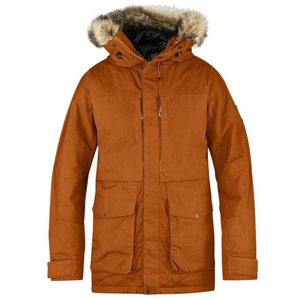 Men\'s Fjällräven Barents Parka Yellow | 0715GIMCV