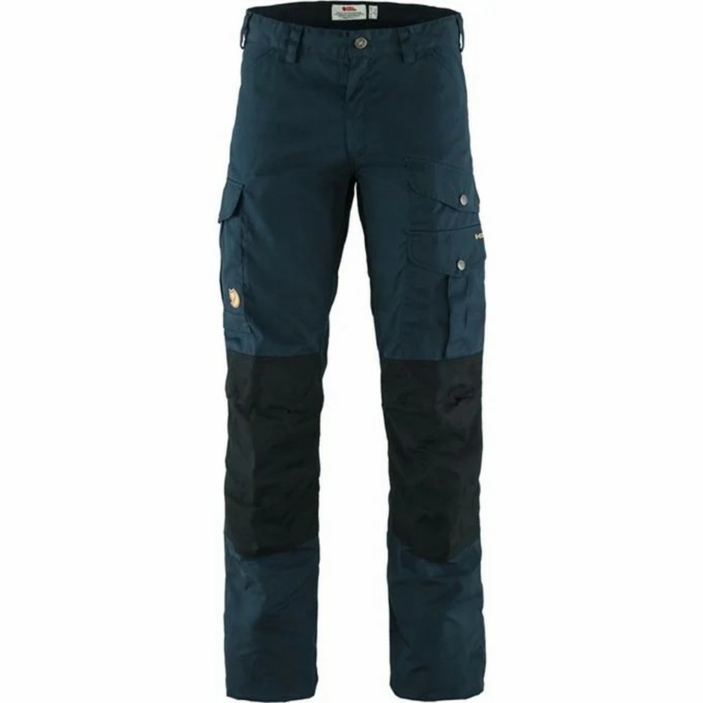 Men\'s Fjällräven Barents Pro Hiking Pants Navy Black | 8617USATR