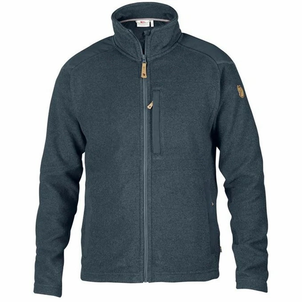 Men\'s Fjällräven Buck Fleece Blue | 3175WIPNT