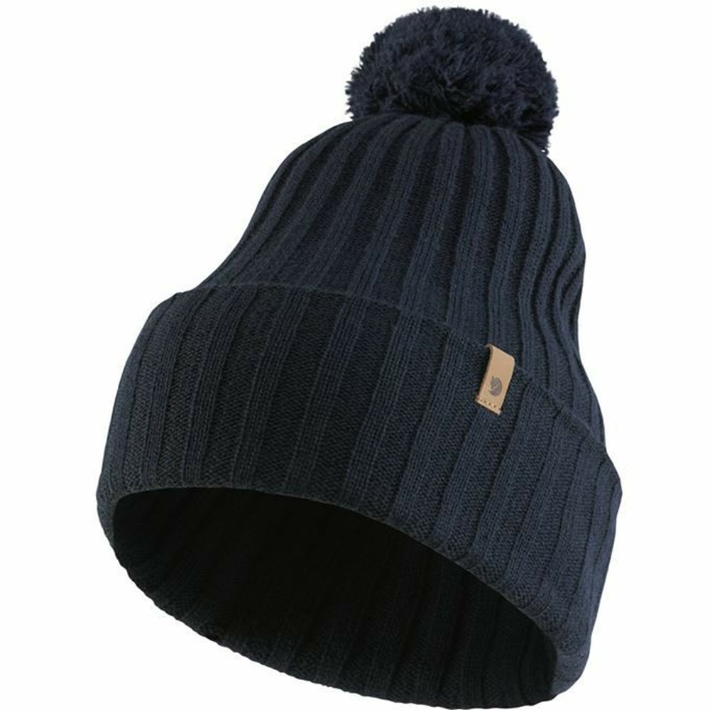 Men\'s Fjällräven Byron Beanies Navy | 4297KPOLU