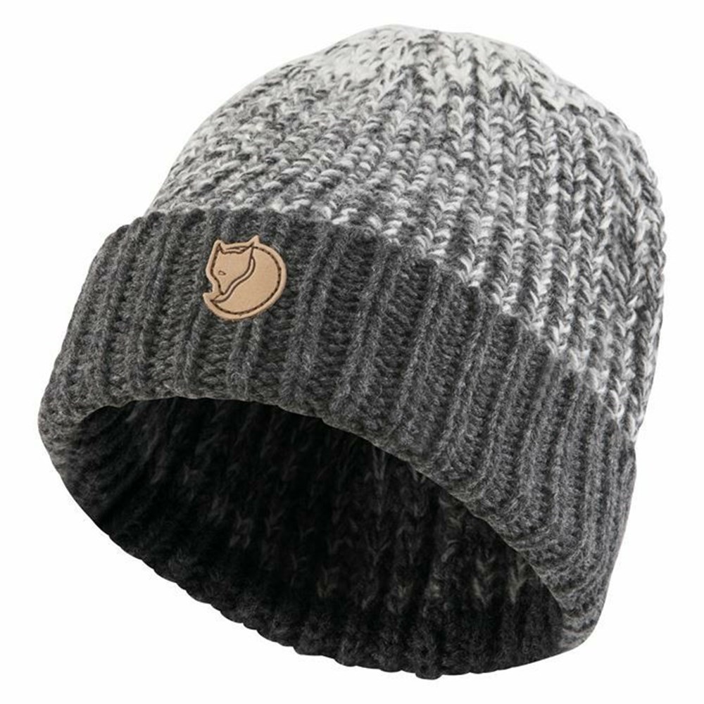 Men\'s Fjällräven Chunky Beanies Dark Grey | 0123BICHK