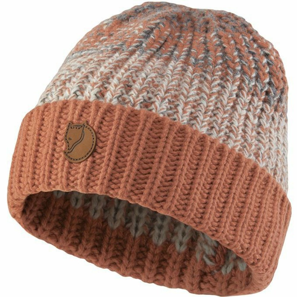 Men\'s Fjällräven Chunky Beanies Pink | 9318MQJWG