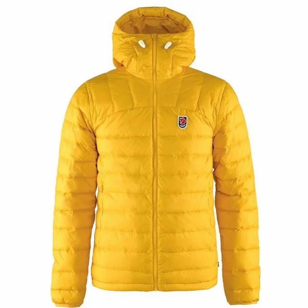 Men\'s Fjällräven Expedition Down Jackets Yellow | 0513XJHQR