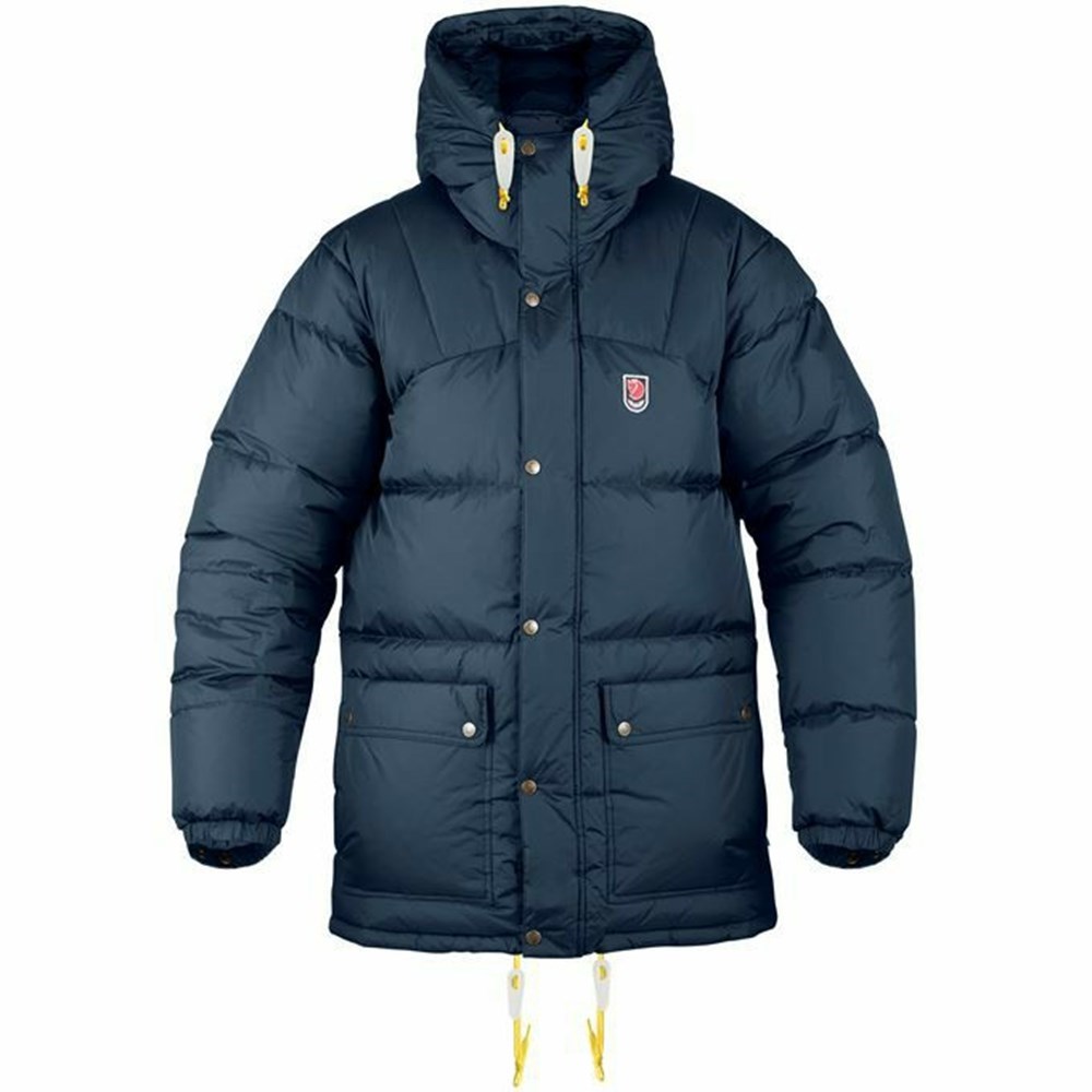 Men\'s Fjällräven Expedition Down Jackets Navy | 3801FQKGE