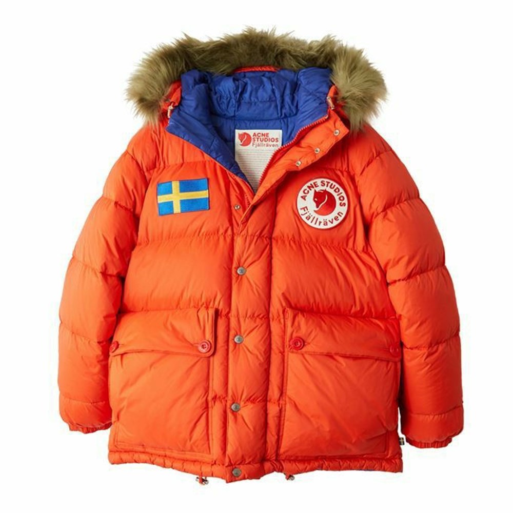 Men\'s Fjällräven Expedition Down Jackets Orange | 4715LZWBP