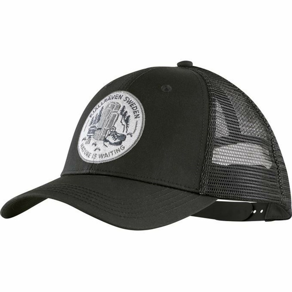 Men\'s Fjällräven Fikapaus Hats Black | 9673LVUNI