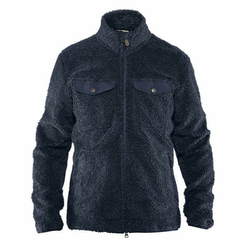 Men\'s Fjällräven Greenland Fleece Blue | 5710FWKGD