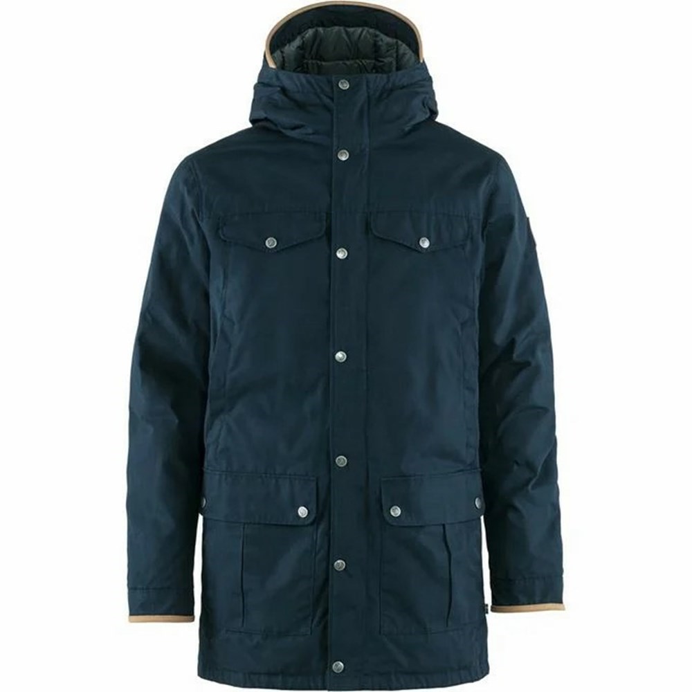 Men\'s Fjällräven Greenland No. 1 Parka Blue | 6425NHGBE