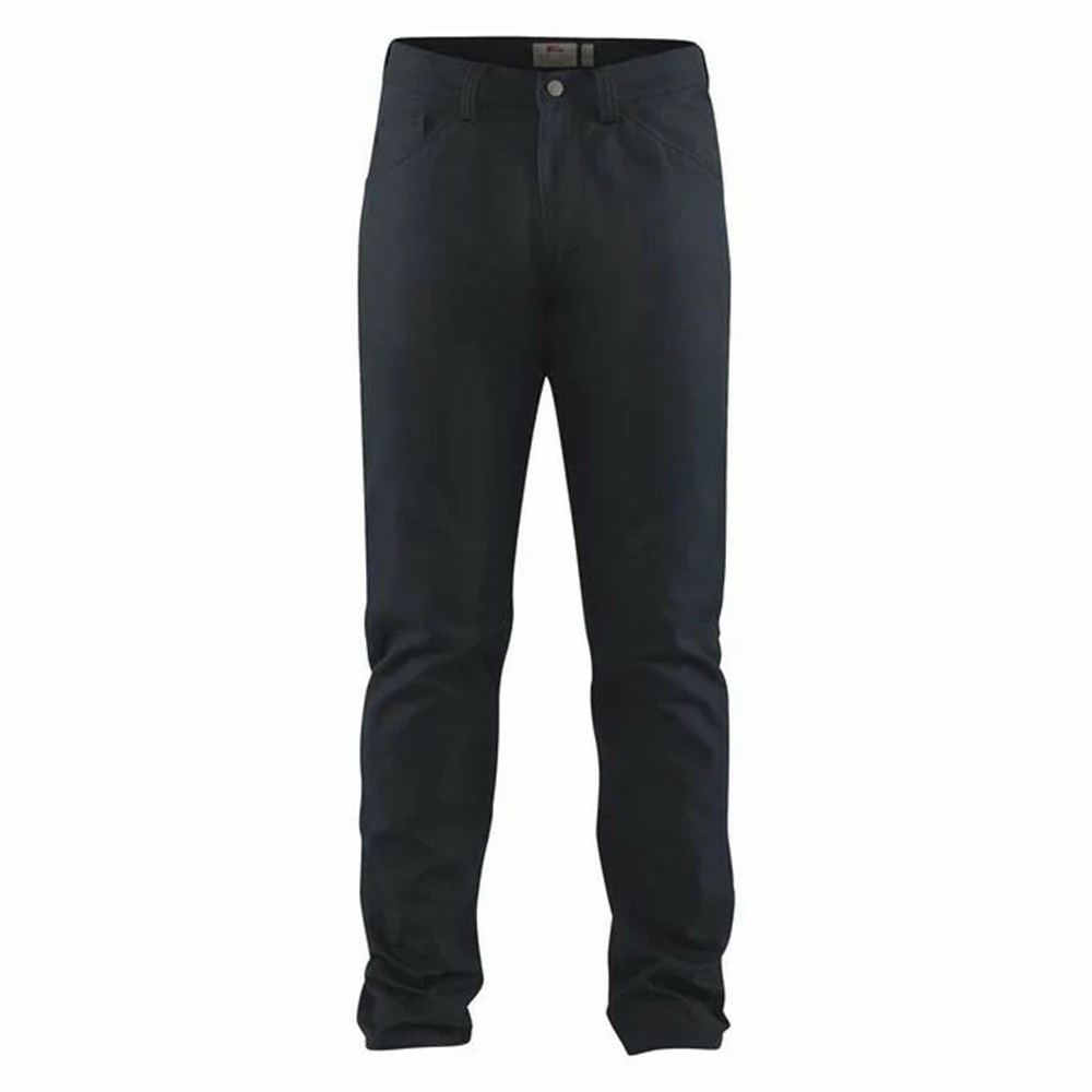 Men\'s Fjällräven Greenland Outdoor Pants Navy | 5894EDNKW