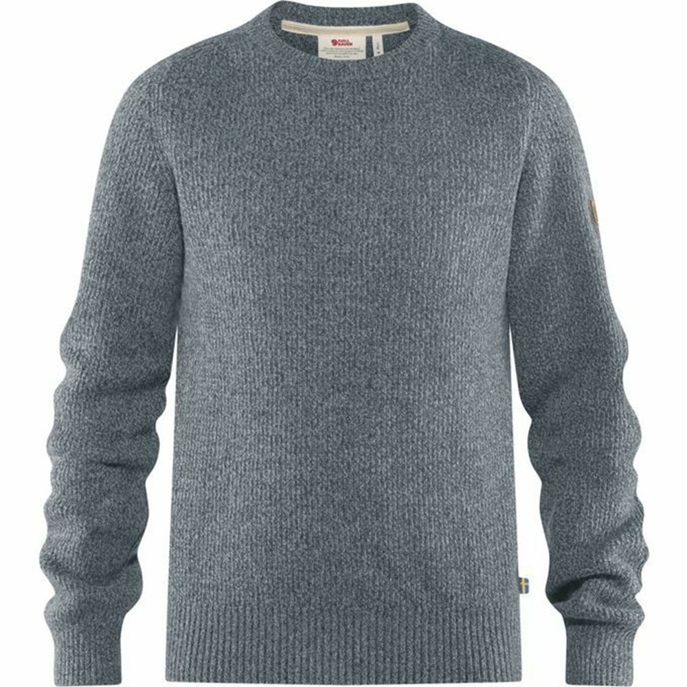 Men\'s Fjällräven Greenland Sweater Grey | 0128SGORI