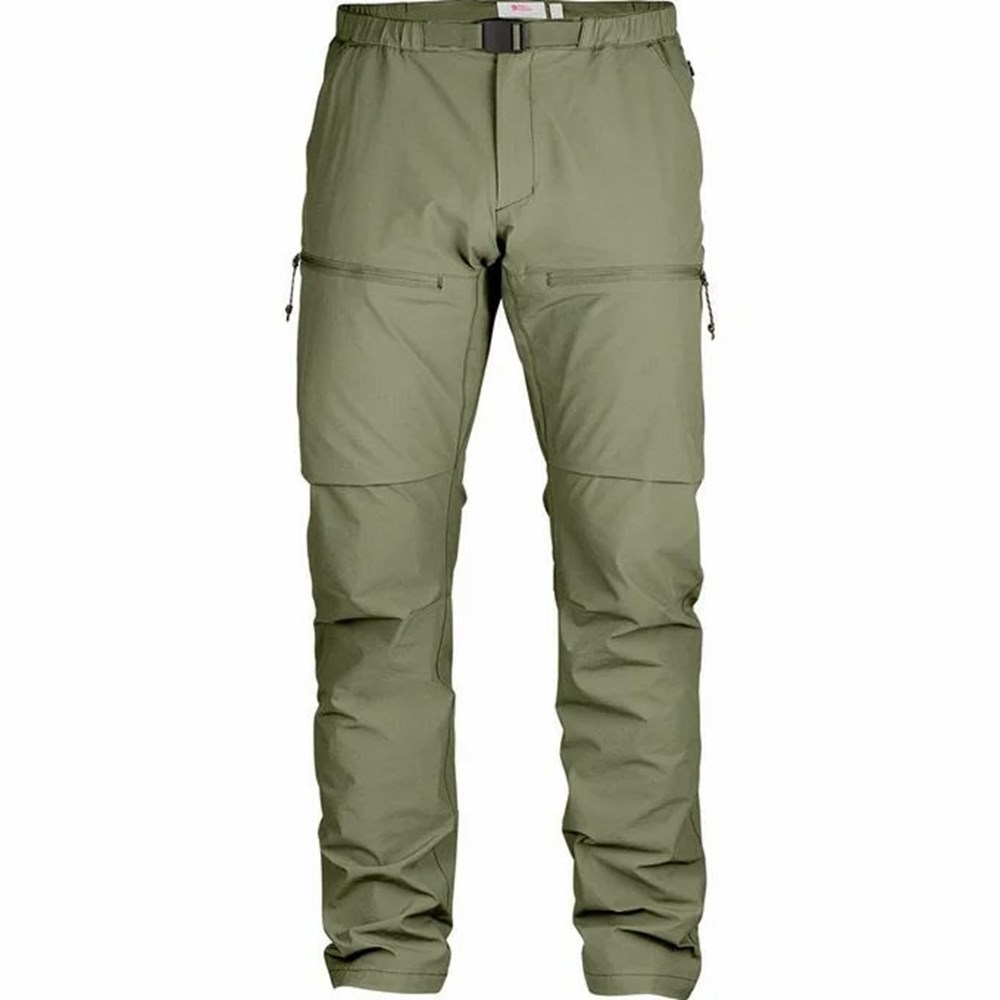 Men\'s Fjällräven High Coast Outdoor Pants Green | 2371UJOGH