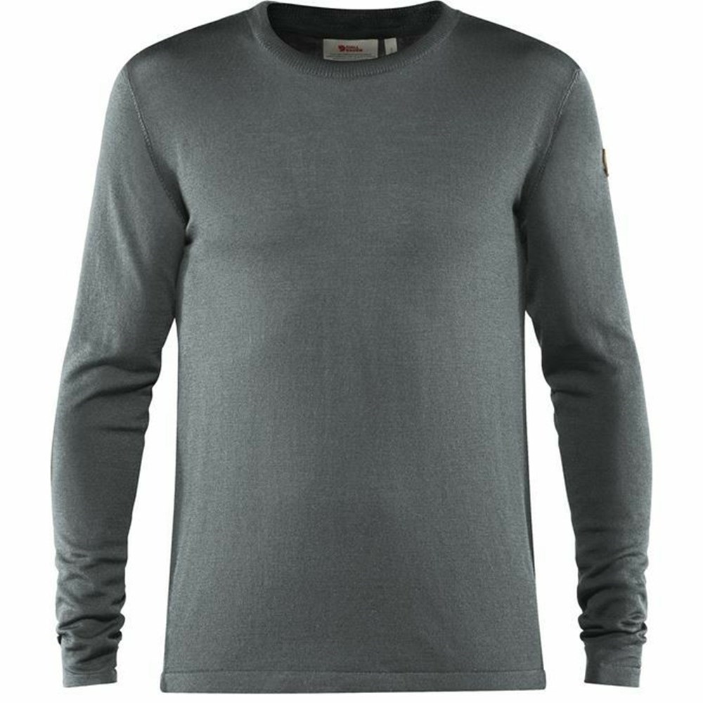 Men\'s Fjällräven High Coast Sweater Grey | 2065LDNZP