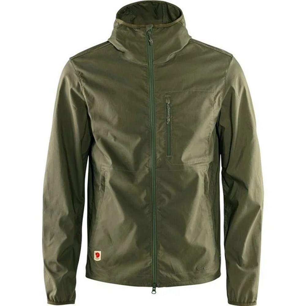 Men\'s Fjällräven High Coast Wind Jacket Green | 1529XWOEJ