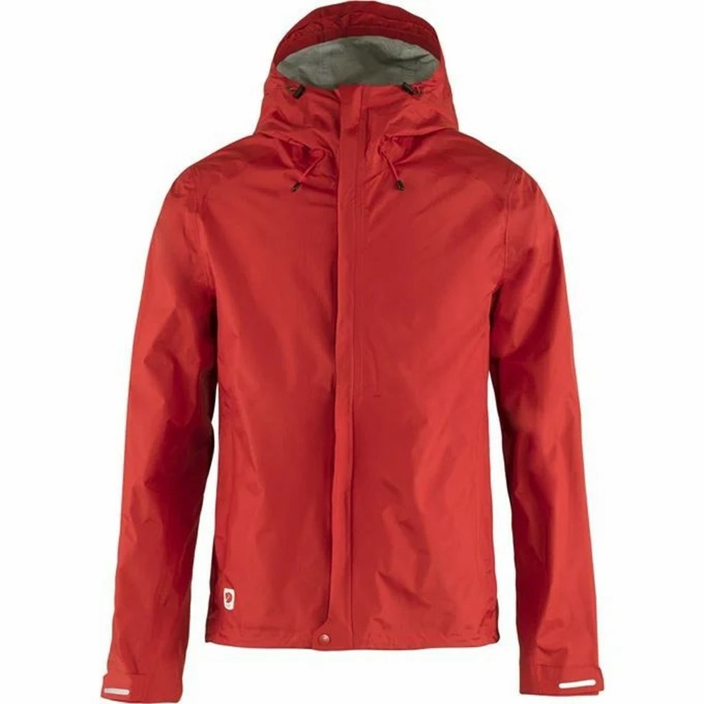 Men\'s Fjällräven High Coast Wind Jacket Red | 4701LAMYW