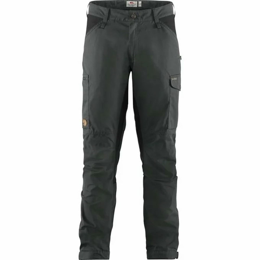 Men\'s Fjällräven Kaipak Hiking Pants Grey Black | 4179ASZGX